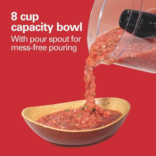 8 Cup 2 Speed and Pulse Black Food Processor with 2 attachments