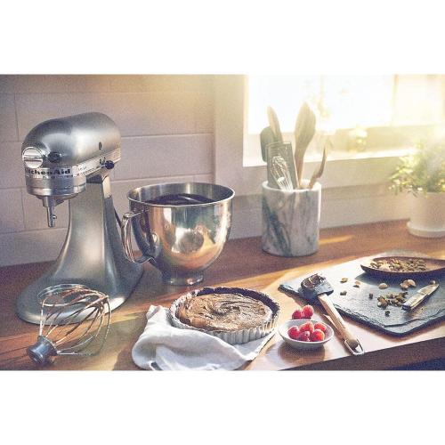 Artisan 5 Qt. 10-Speed Silver Stand Mixer with Flat Beater, 6-Wire Whip and Dough Hook Attachments