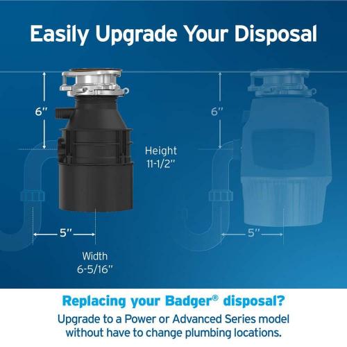 InSinkErator Badger 500, 1/2 HP Continuous Feed Kitchen Garbage Disposal, Badger Series