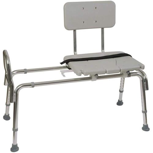 Heavy-Duty Sliding Transfer Bench with Cut-Out Seat