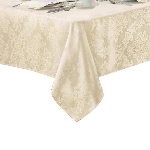 60 in. W x 84 in. L Oblong Antique Barcelona Damask Fabric Tablecloth