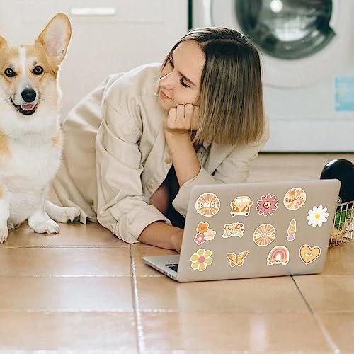 100Pcs Groovy Boho Hippie Vinyl Stickers Waterproof Vinyl Stickers for Water Bottle Srapbook Laptop Phone Case Teens Girls Adults Hippie Decor Gifts