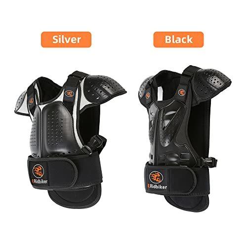 Kids Dirt Bike Gear Chest Protector Motocross Gear Body Armor Vest for Motorcycle Protective Gear Motocross Chest Protector Motorcycle Riding Gear (Silver X-Large)
