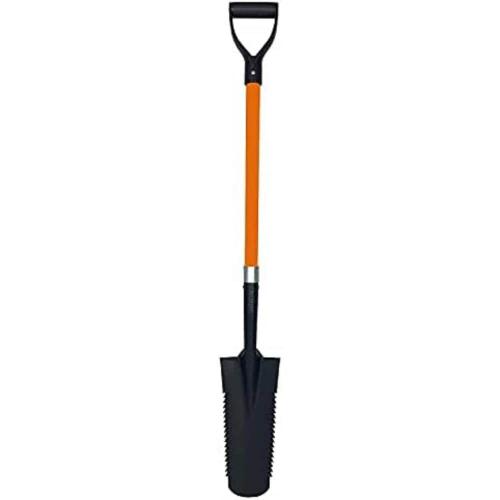 Drain Spade Teeth Shovel Multi-Purpose Metal Blade Shovel 48 in. Durable Handle Length Fiberglass Rubber Grip (1-Pack)