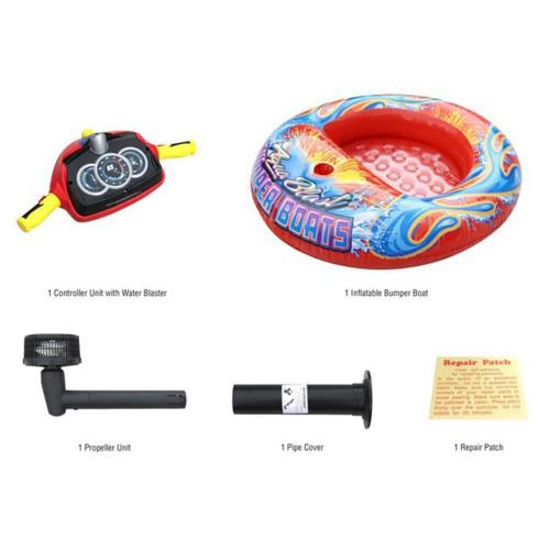 Red Aqua Blast PVC Motorized Bumper Boat Inflatable Pool Float Water Toy