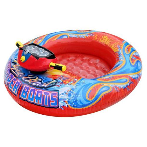 Red Aqua Blast PVC Motorized Bumper Boat Inflatable Pool Float Water Toy
