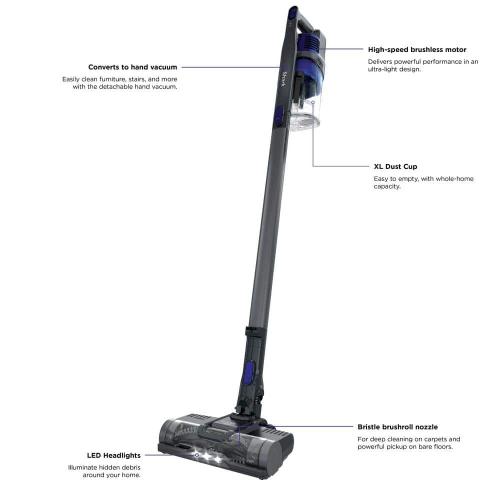 Shark Pet Bagless Cordless Washable Filter Stick Vacuum, XL Dust Cup, LED Lights, Removable Handheld, 40min Runtime in Gray