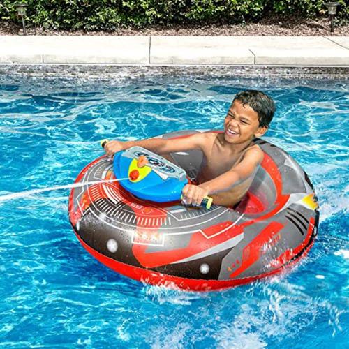 Red Aqua Blast PVC Motorized Bumper Boat Inflatable Pool Float Water Toy