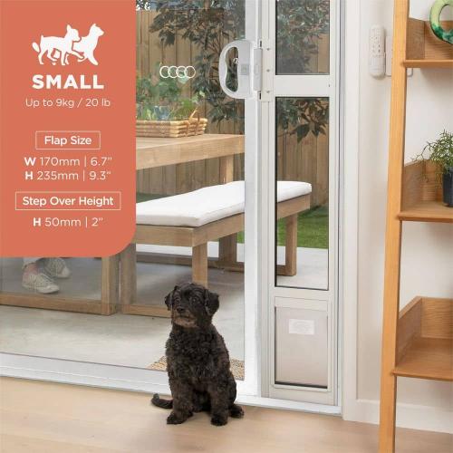 Hakuna Pets White Glass Patio Pet Door, Small