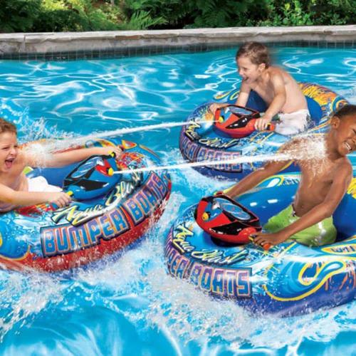 Red Aqua Blast PVC Motorized Bumper Boat Inflatable Pool Float Water Toy
