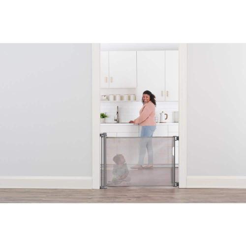 Regalo 30 in. Tall Gray Retractable Mesh Safety Gate
