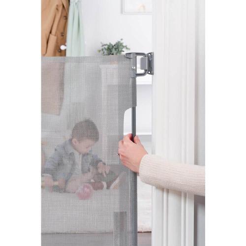 Regalo 30 in. Tall Gray Retractable Mesh Safety Gate