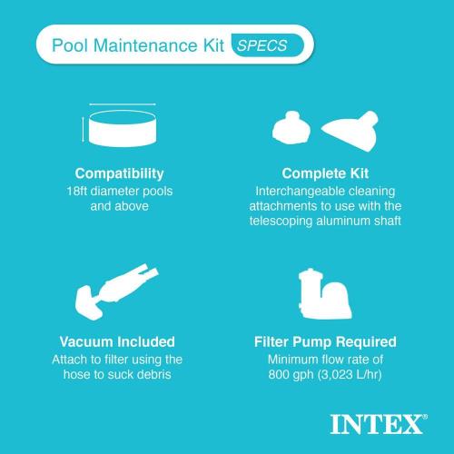 Deluxe Pool Maintenance Kit for Minimum 800 GPH Flow (Color May Vary)