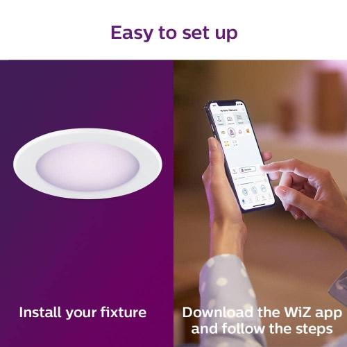 Philips 5 in. /6 in. Integrated LED Color Changing 85-Watt Equivalent Dimmable Smart Wi-Fi Wiz Recessed Light Kit (1-Pack)