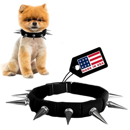 CoyoteCollar Spiked Dog Collar - Small Black Spike Collar for Dogs Adjustable Spiked Collar Studded Dog Spike Collar and Coyote Collar for Protection Against Coyotes and Aggressive Dogs