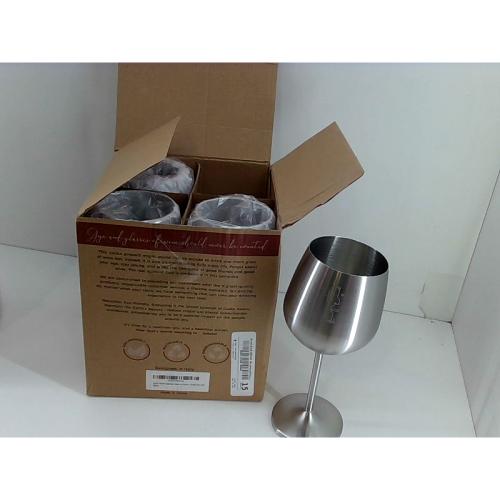 Gusto Nostro Stainless Steel Wine Glass - 18 oz - Unbreakable Black Wine Glasses for Travel, Camping and Pool - Fancy, Unique and Cool Portable Metal Wine Glass for Outdoor Events, Picnics (Set of 2) 2 Count (Pack of 1)