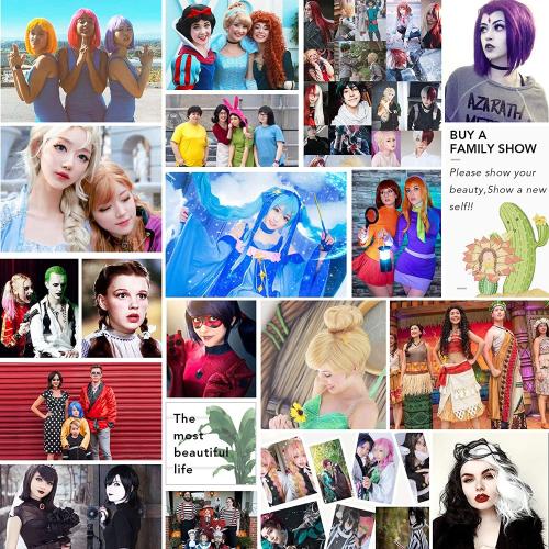 YOGFIT Women's Teen Superhero Purple Straight Wig with Widow's Peak Synthetic Wig Cosplay Halloween Costume Wig