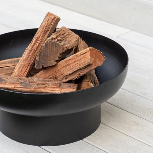 DENKOE Cast Iron Fire Pit Table with Lid Extra Thick and Heavy Duty Fire Bowl Deep Round Firepit for Outdoor Bonfire Gatherings Wood Burning Firepits for Outside Patio Modern Outdoor Fire Pits