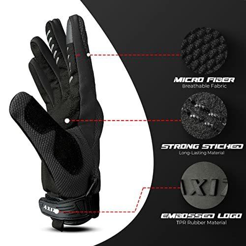 AXIZ Motorcycle Gloves for Men & Women Protected Touchscreen Motorbike Driving Riding Cycling Gloves for MTB BMX Motocross Racing Biker Multipurpose Tactical Gloves