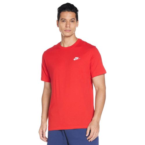 Men's Nike Sportswear Club T-Shirt Nike Shirt for Men with Classic Fit University Red/White 2XL-T