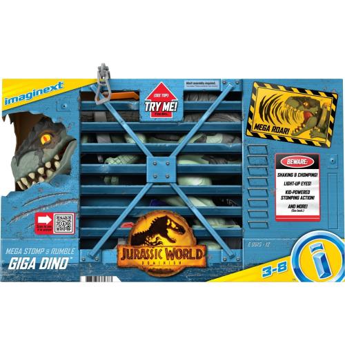 Fisher-Price Imaginext Jurassic World Dinosaur Toy Mega Stomp & Rumble Giga with Lights & Sounds for Pretend Play Preschool Kids Ages 3+ Years