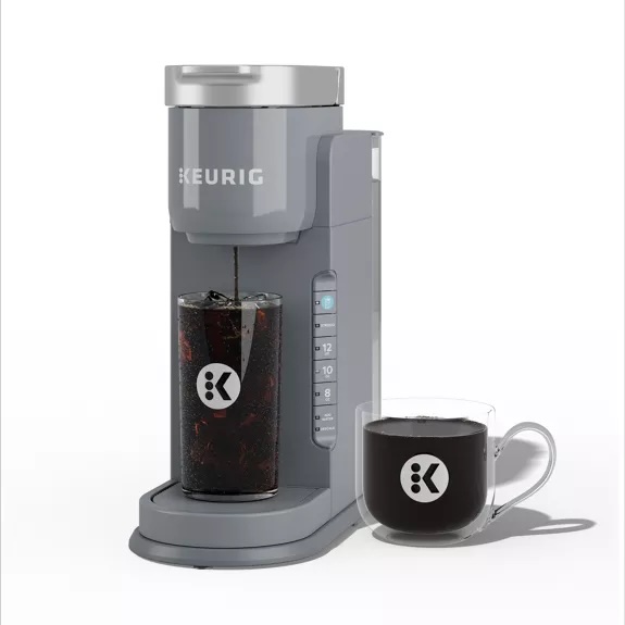 Iced Gray Single Serve One Cup Coffee Maker with Iced Button