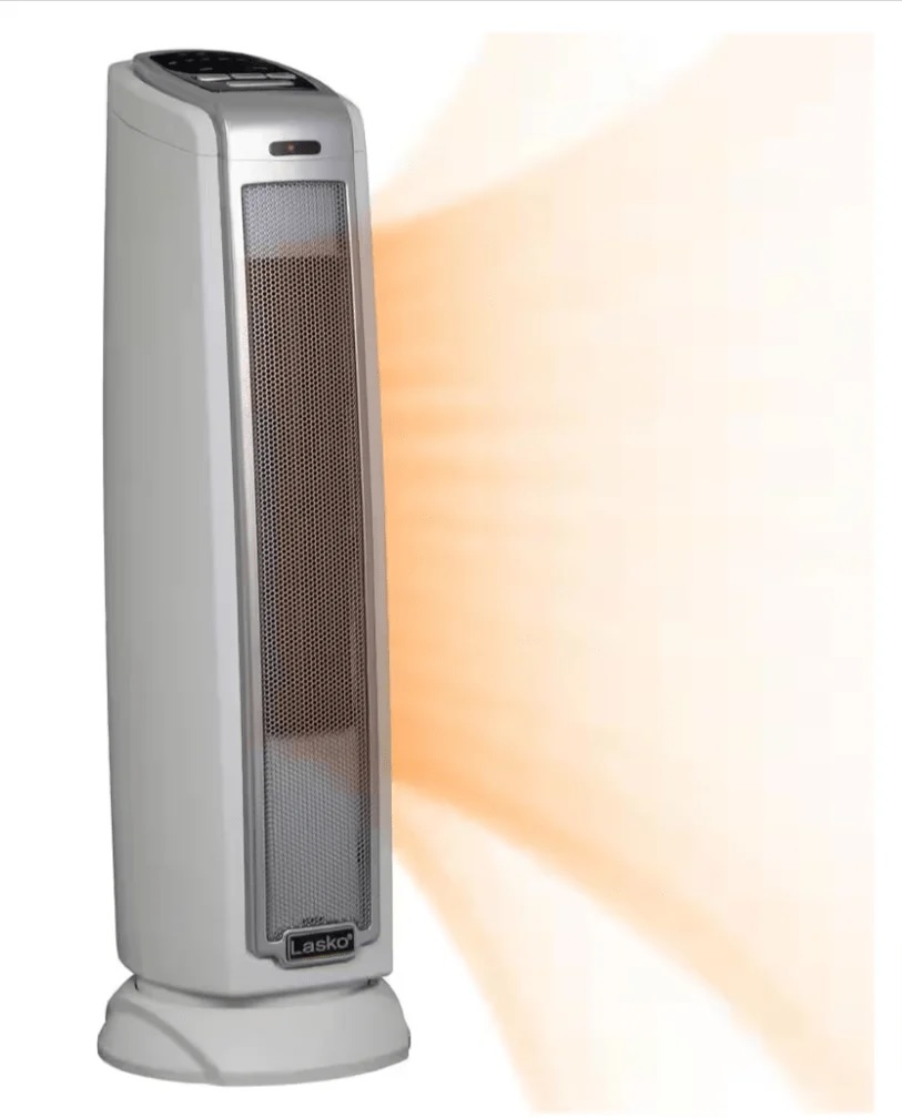 Lasko 1500-Watt Ceramic Tower Indoor Electric Space Heater with Thermostat